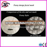 White Peony Design Nonwoven Facial Mask