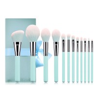 FLD custom logo makeup brush set with bag high quality wood handle eye face foundation brushes set eyeliner eye shadow brush